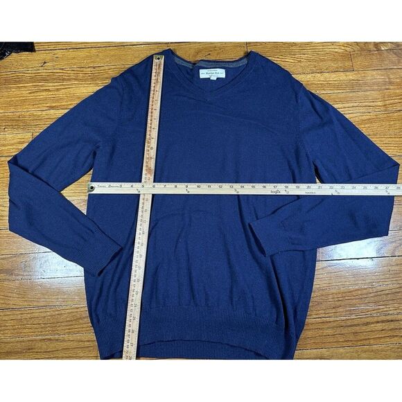 Hawker Rye‎ Sweater Mens Size Large Navy Blue 95% Cotton 5% Cashmere Crew Neck - Picture 4 of 8